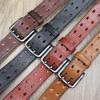 Trendy Personalized Retro Leather Belt with Double Pin Buckle for Men