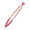 Stainless Steel Silicone Food Tongs, Multifunctional Bread Tongs, Steak Tongs, Small Size, Single Piece - Red