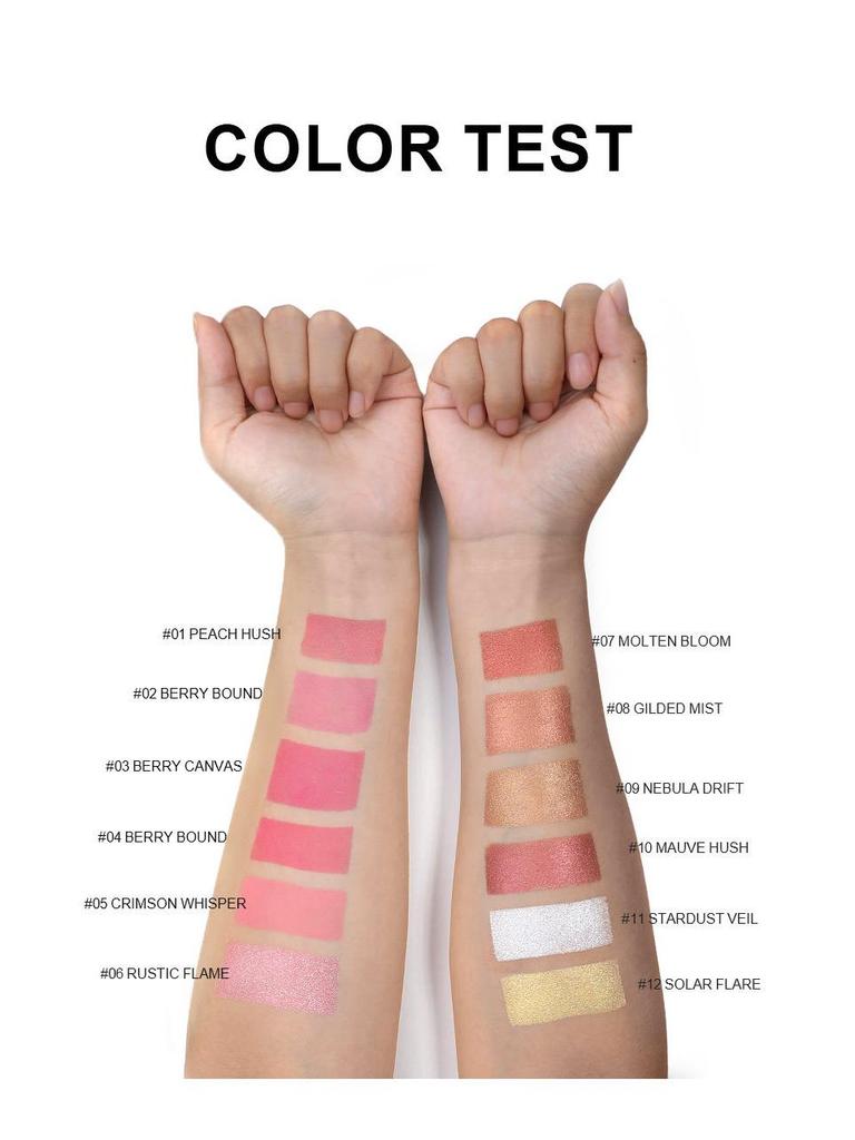 Exklusive, grenzenübergreifende, langanhaltende Rouge-Palette mit mattem und schimmerndem Finish