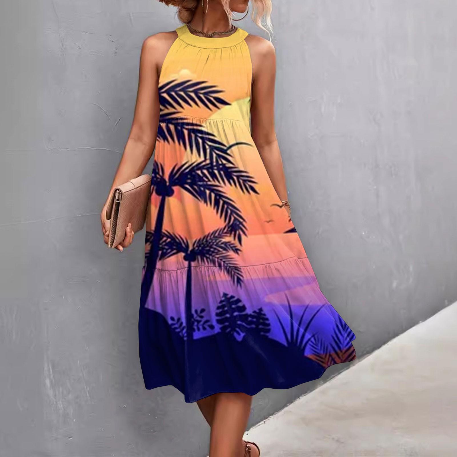 

Женские летние свободные повседневные пляжные платья без рукавов с однотонным принтом и висячим вырезом XXXXXL фиолетовый