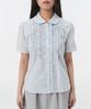 Ohesio Round Collar Frill Blouse, Stripe