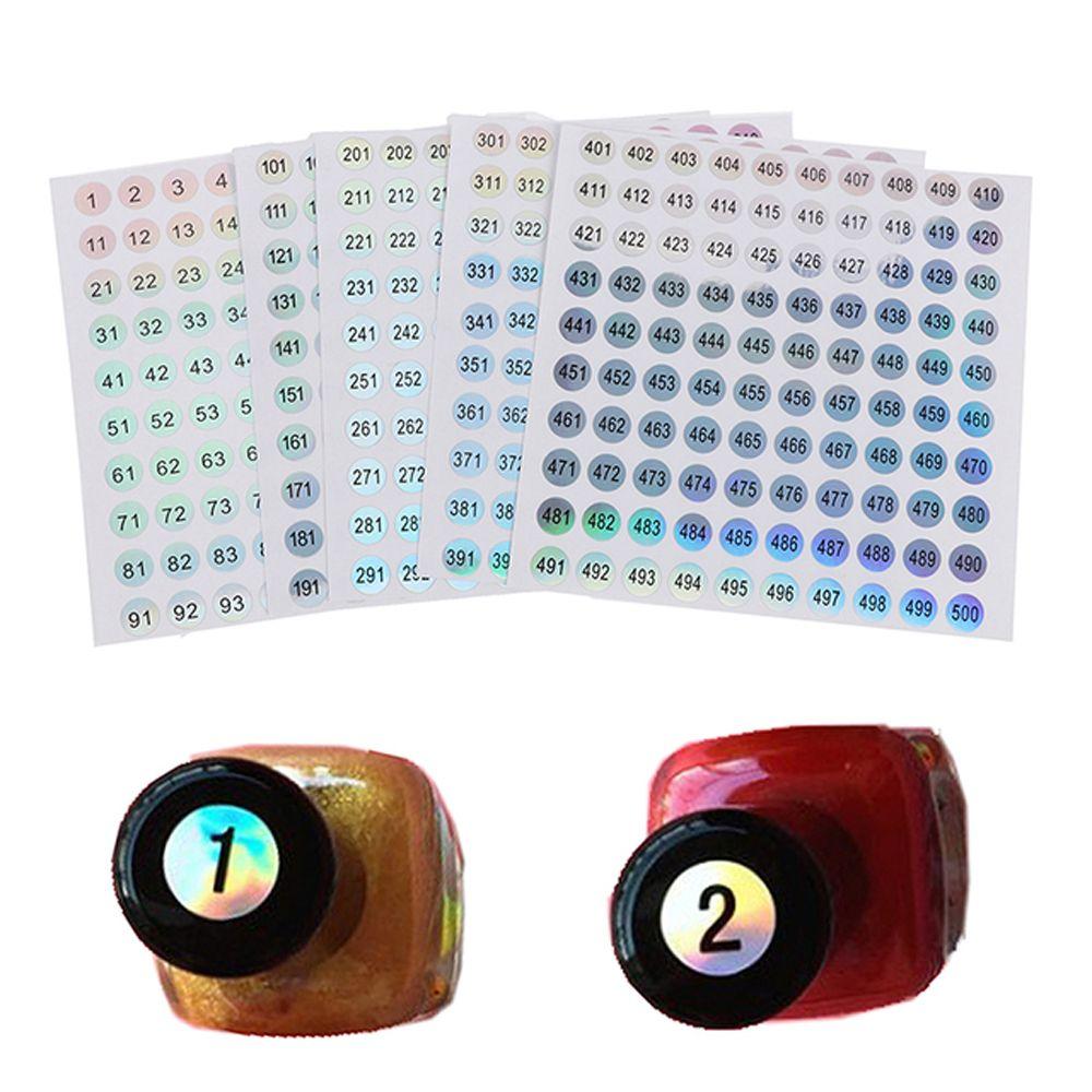 Laser Digital Label Sticker Lipstick Color Tags DIY Craft Sticker Nail Polish Number Sticker