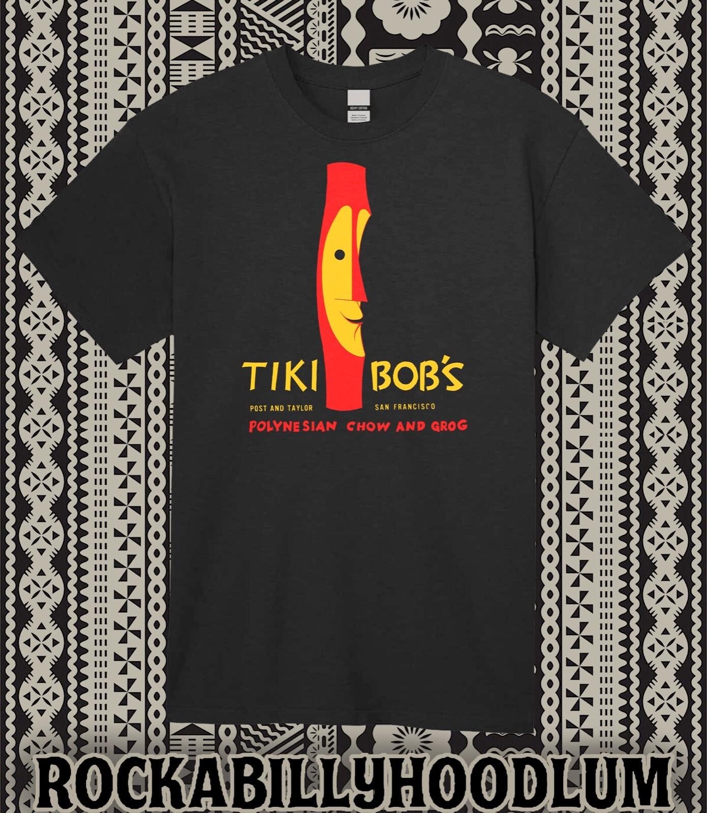 Retro Tiki Art Tee T Shirt Polynesian Bar Mug Restaurant Tiki Bob s CA M