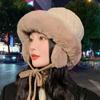 Korean Stye Winter Plush Bucket Hat Keep Warm Women Fisherman Cap Ear Protection Hat  Outdoor