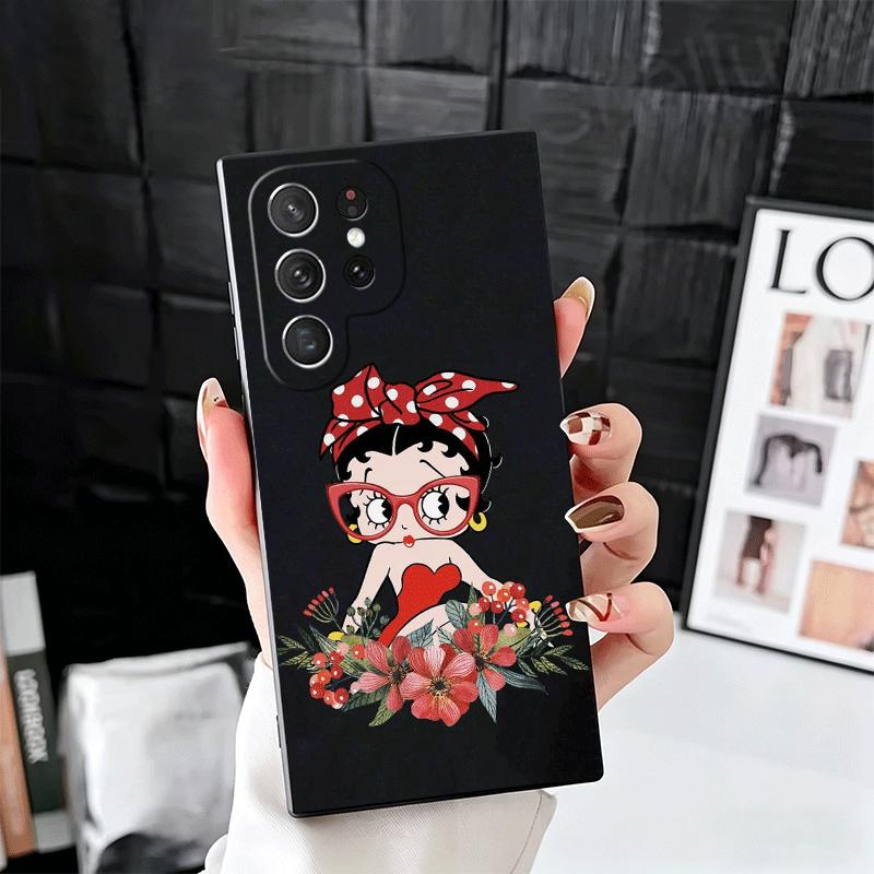 B-Bettys B-Boops Girl Soft Phone Case for Samsung Galaxy S26 S25 Edge S24 Ultra S23 Plus S22 S21 FE S20 Black Cover Back Shell