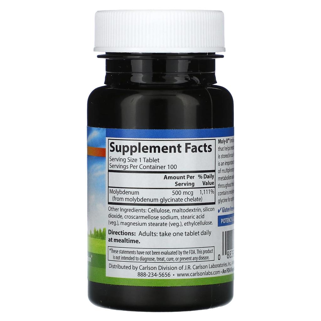 Moly-B, Veggie Tablets, 100 Tablets (500Mcg per Tablet)