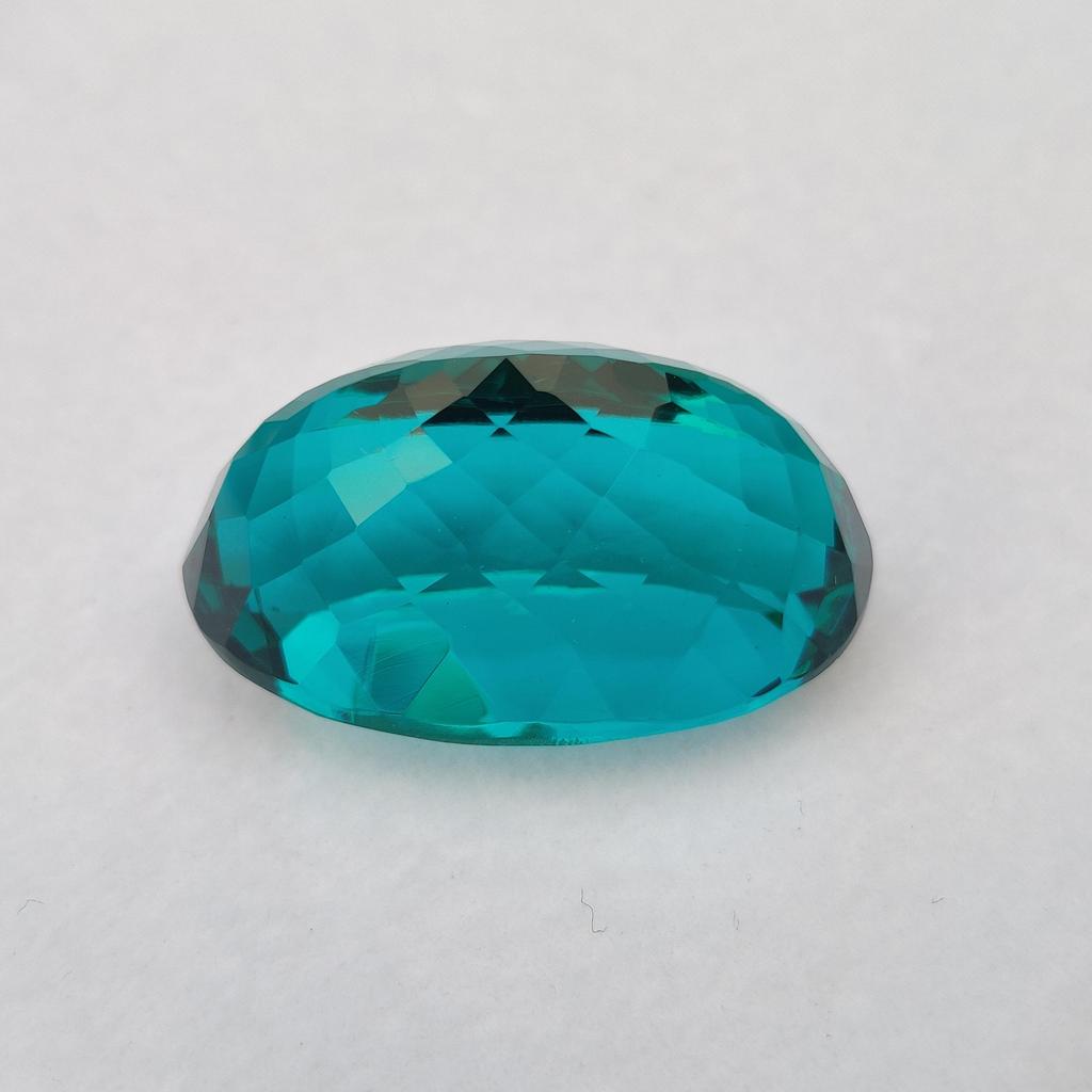 Hand Faceting Oval Cut Natural Glass Stone, Faceted Loose Stone, 39.20 Carat, 27x16x15 Size Stone.