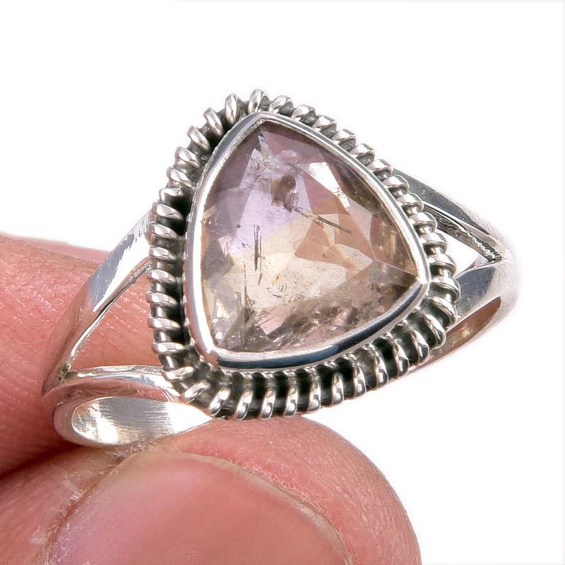 

Natural Ametrine Gemstone Handmade 925 Solid Silver Jewelry Ring Size 9.5 l2B79