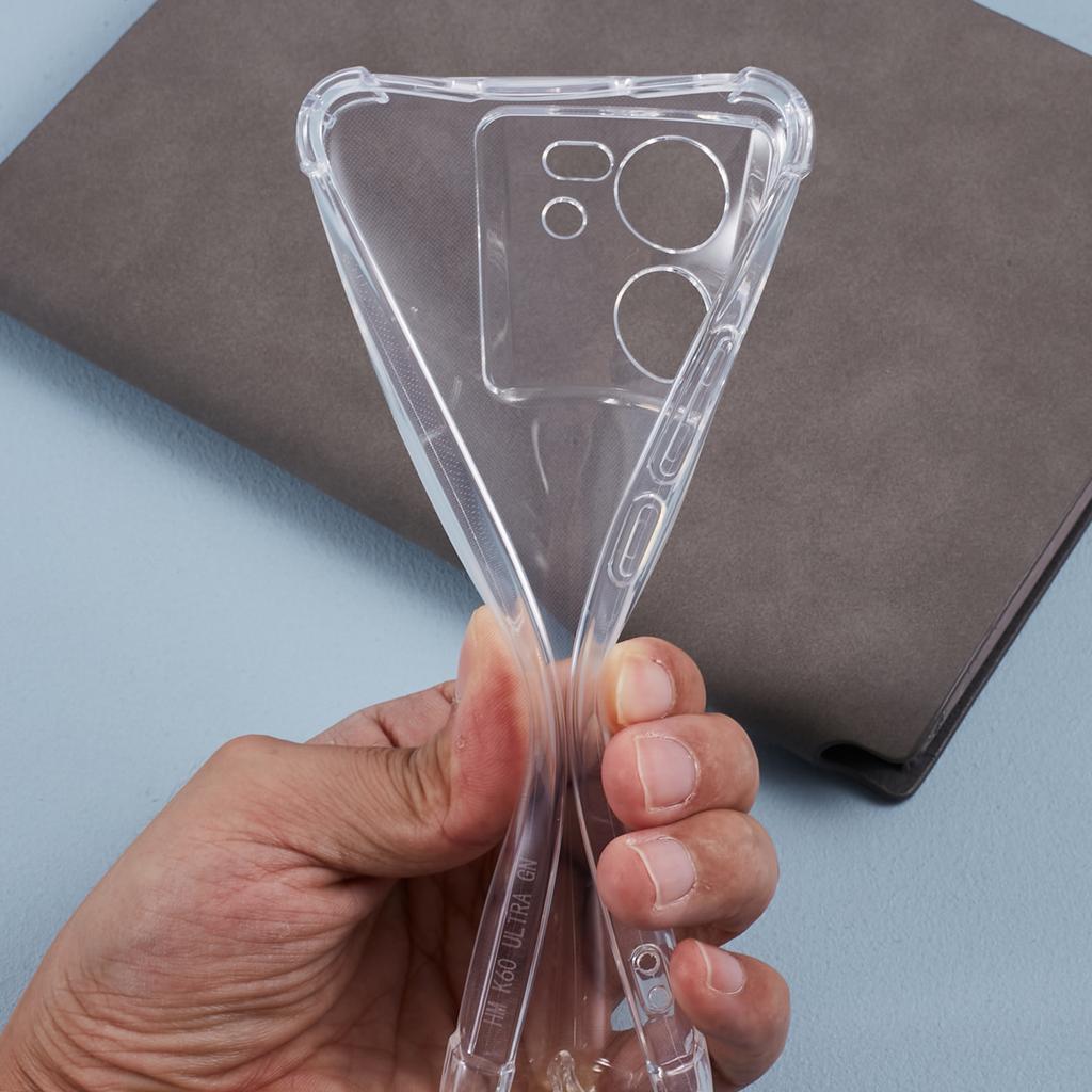 For Xiaomi 13T/13T Pro/Redmi K60 Ultra TPU Case Anti-drop Clear TPU Cover with Lanyard