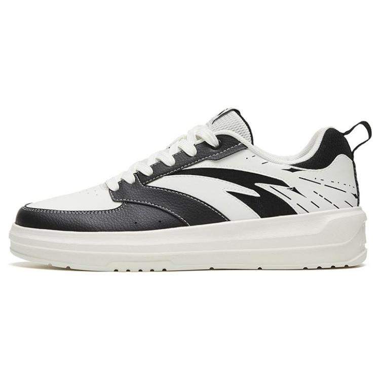 New Anta Young Generation Anti Slip And Wear Resistant Lightweight Low Top Skateboard Shoes Black White 912328060-4