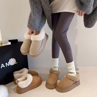 Retro Heightening Thick-soled Piled Thickened Snow Boots for Women's New Winter Warm Outer Wear Fluffy Cotton Shoes
