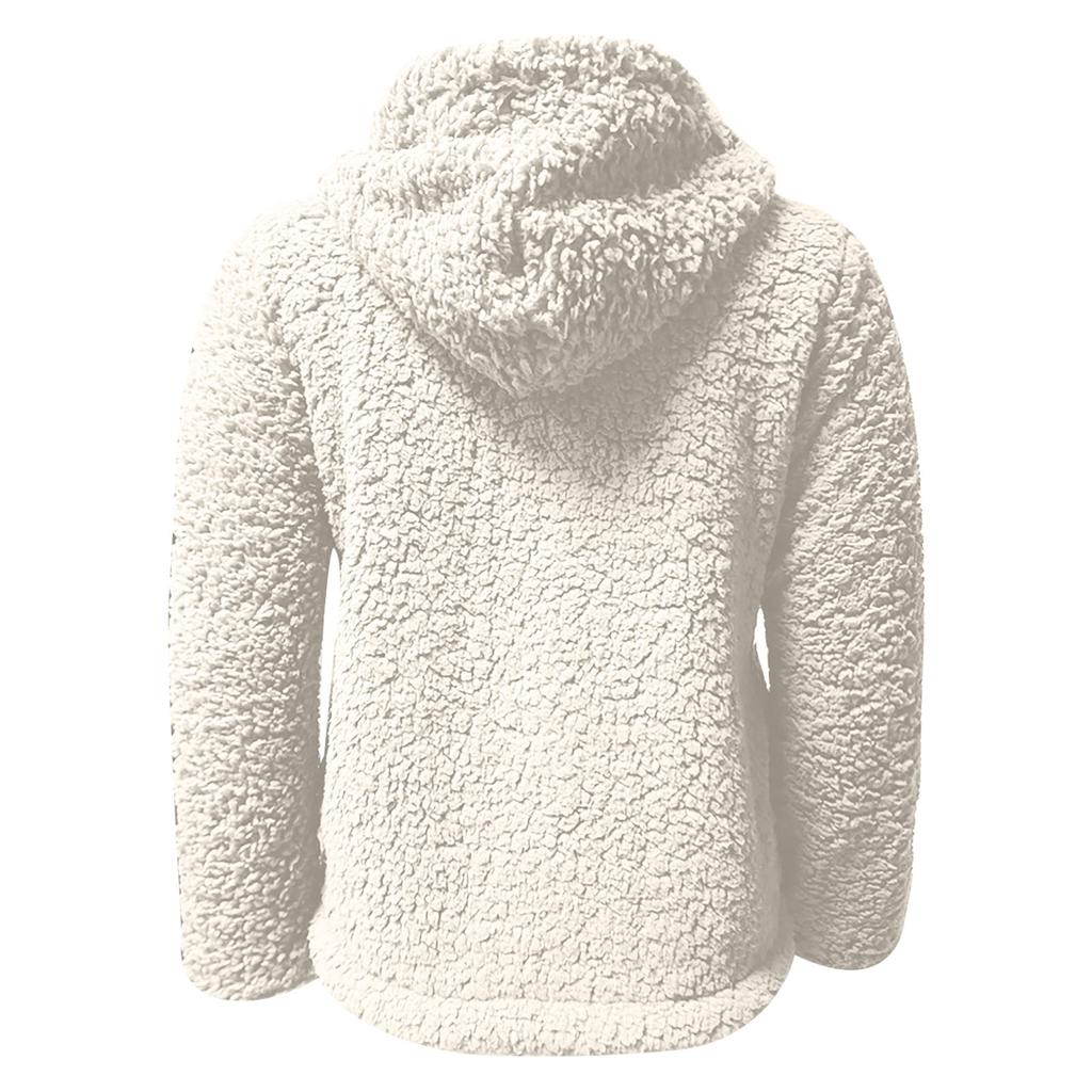 Frauen Winter Lässige Mode Lange ärmeln Einfarbig Plüsch Strickjacke Jacke Mantel