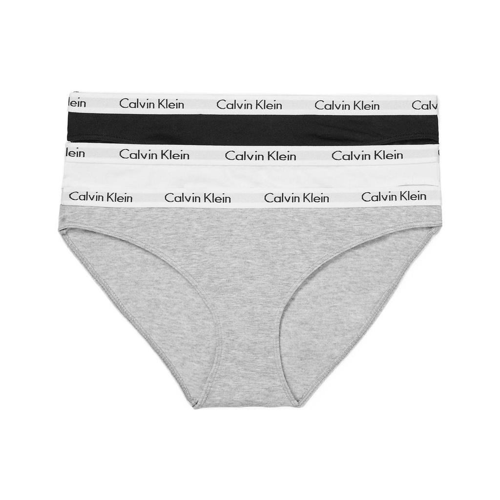 CALVIN KLEIN FW22 Solid Logo Jacquard Hip Friendly Briefs Women 3 Pack QD3588-999