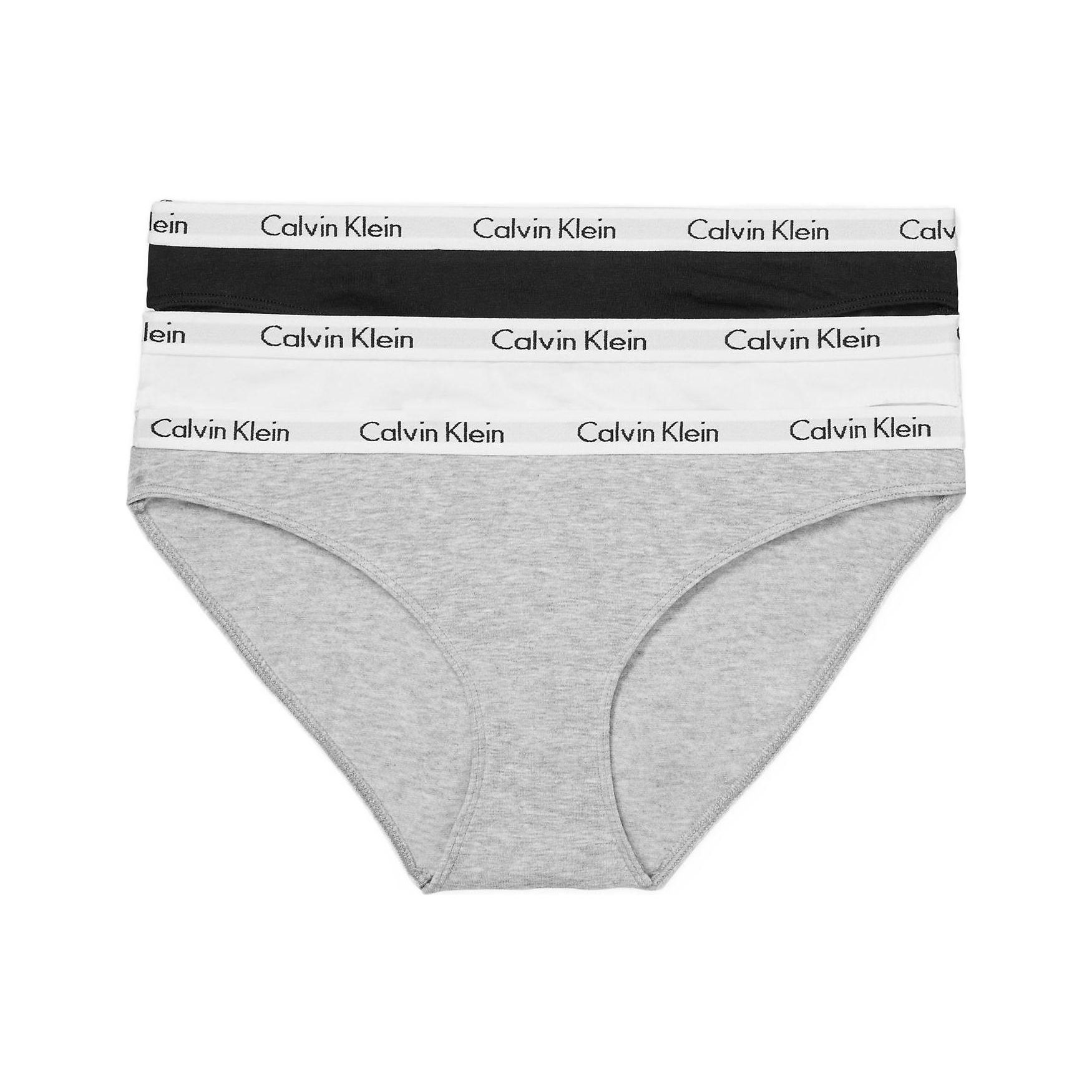 CALVIN KLEIN FW22 Solid Logo Jacquard Hip Friendly Briefs Women 3 Pack QD3588-999 L