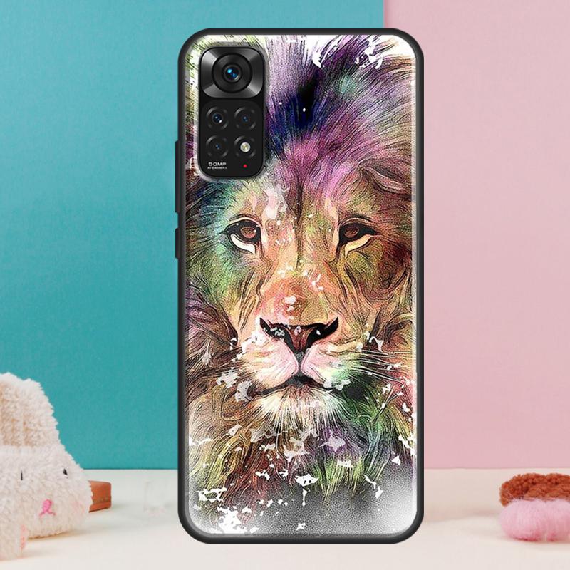 Löwen-Kunst-Hülle für Xiaomi Redmi Note 14 13 Pro 12 11 9 10 9S 10S 11S 12S Redmi 14C 13C 10C 12C Abdeckung