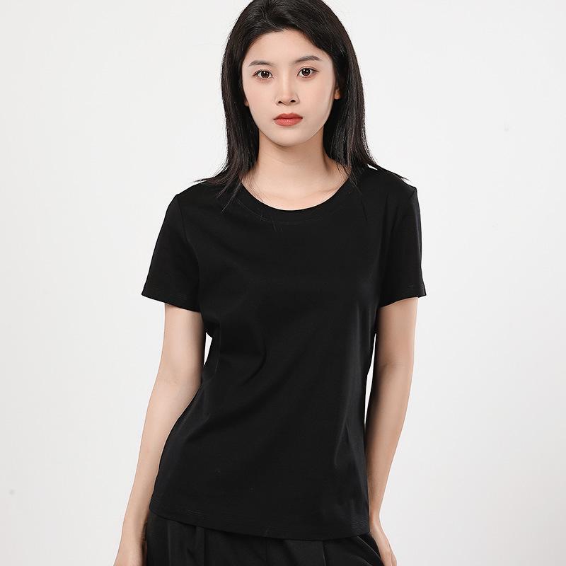 

Женская белая футболка с коротким рукавом и круглым вырезом - Хлопок длинноволокнистый класса люкс, Тройная игла, Тройная защита, Летняя коллекция Extra Large