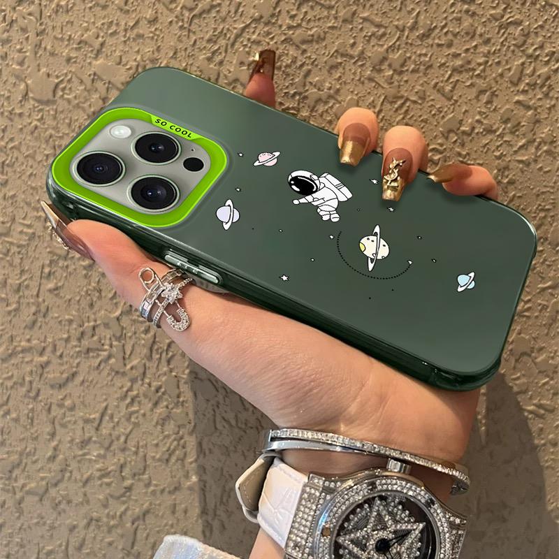 

Planetary Astronauts Frosted Case for iPhone 17 Air 16 E 15 14 Plus 13 12 Mini 11 Pro Max Acrylic Sheet Silicone Hard Edge Cover iPhone 11 Pro
