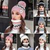 1Set Knitted Fabric Convenient Wearing Warm Gift Soft Flexible Scarf Outdoor Sports Hat Windproof Hat+Scarf