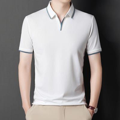 Summer Men's Short-Sleeved T-shirt Neckline Lapel Men's Top