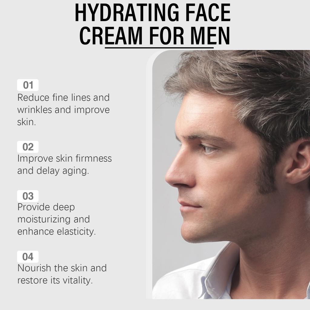Men's Moisturizing Face Cream Nourishes The Skin, Reduces Wrinkles And Fine Lines, Stimulates Collagen And Revitalizes The Skin.