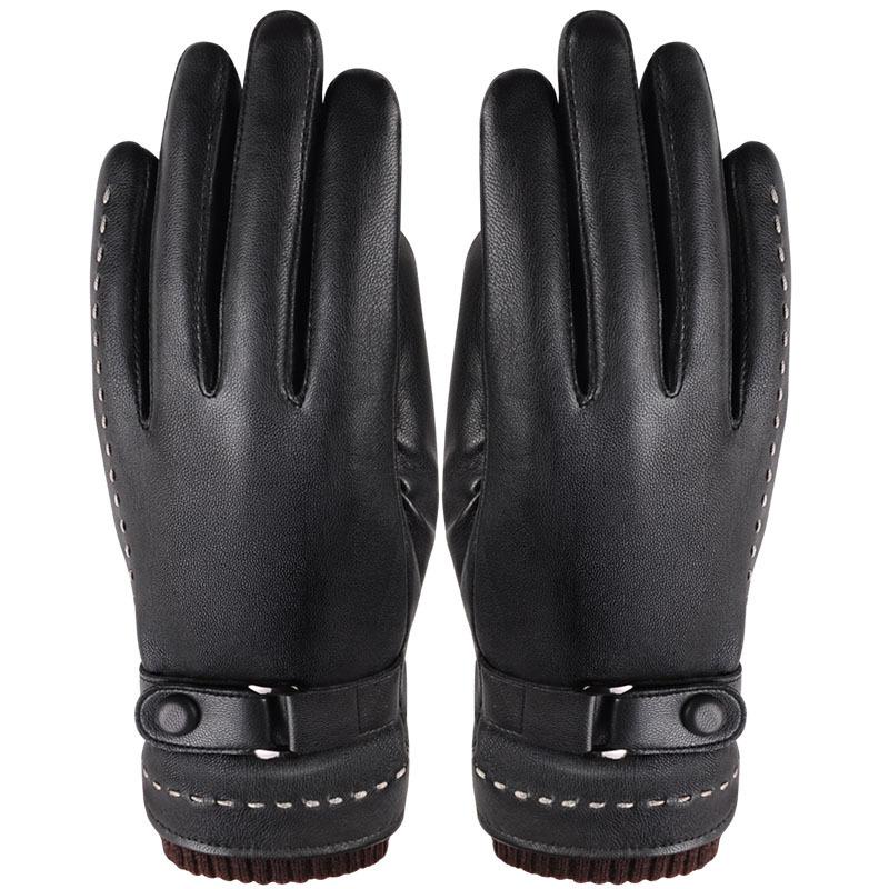 Men and women PU autumn and winter touch screen gloves warm cycling outdoor sports gloves foreign trade gloves One size fits all