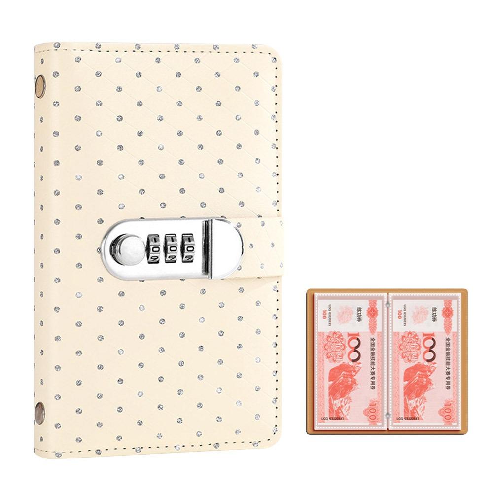 With Password Lock 100 Envelopes Money Saving Challenge Broken Drill PU Money Collection Book Portable Save Money Savings Binder