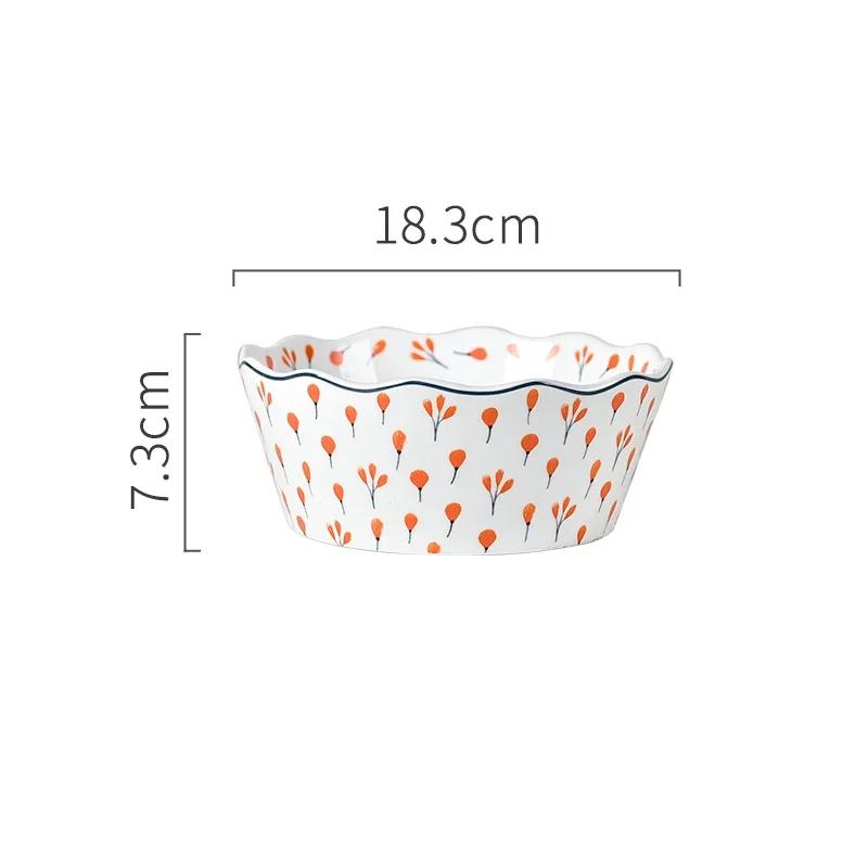 Retro Small Flowers Ceramic Plate Light Luxury Hotel Restaurant Steak Pasta Plates Exquisite Home Delicious Dishes Soup Bowl