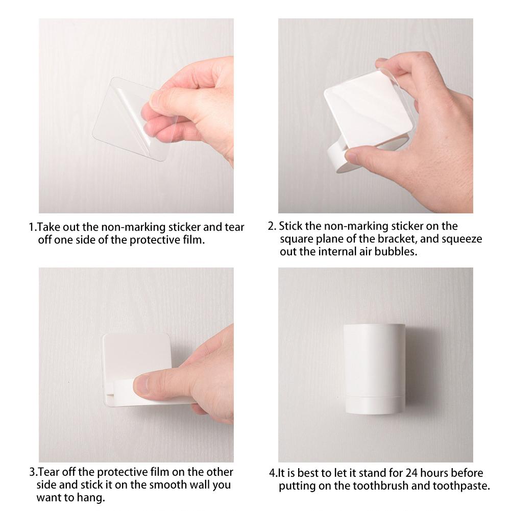 Simple Wall Mounted Mouthwash Cup With Holder Drill-Free Toothpaste Storage Shelf Bathroom Storage Organizer Portable Mouth Wash Cup Suit