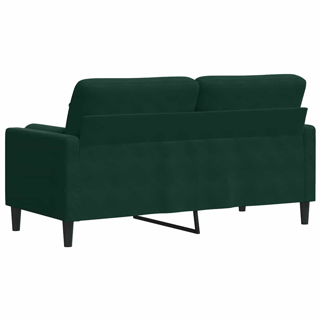 Vidaxl 2-Osobowa Sofa Z Poduszkami, Ciemnozielona, 140 Cm, Aksamit