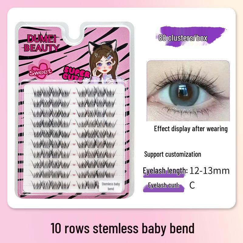 10-Row Autumn Leaf & Sunflower Faux Eyelashes - Flat, Glue-Free