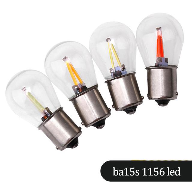 1156 Ba15s COB LED Silica Car Turn Signal Light DRL Backup Reverse Lamp DC 12V