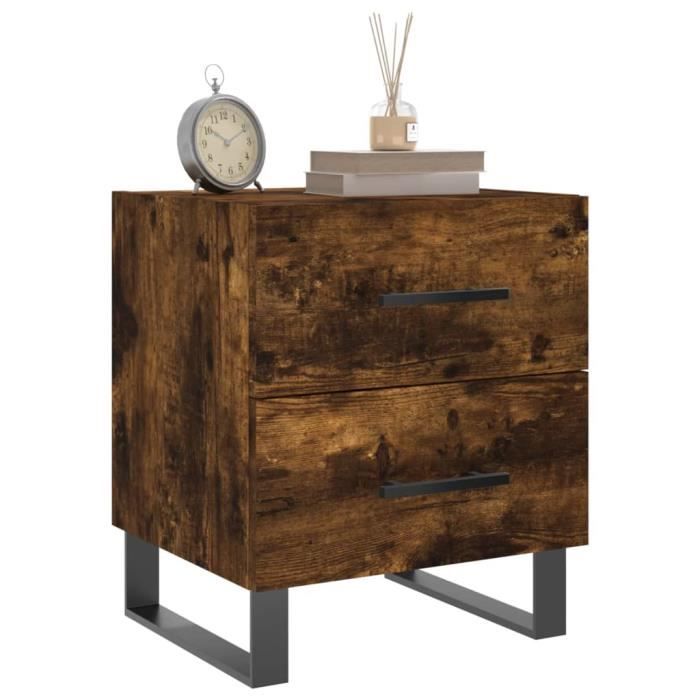 VidaXL Bedside Table Smoked Oak 40x35x47.5 Cm Engineered Wood 827366