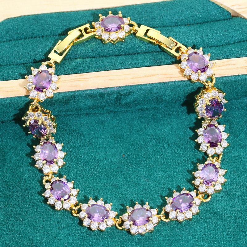 Modeschmuck Europa und Die Vereinigten Staaten Heiß Zirkon Armband Halskette Ohrringe Damen Schmuckset