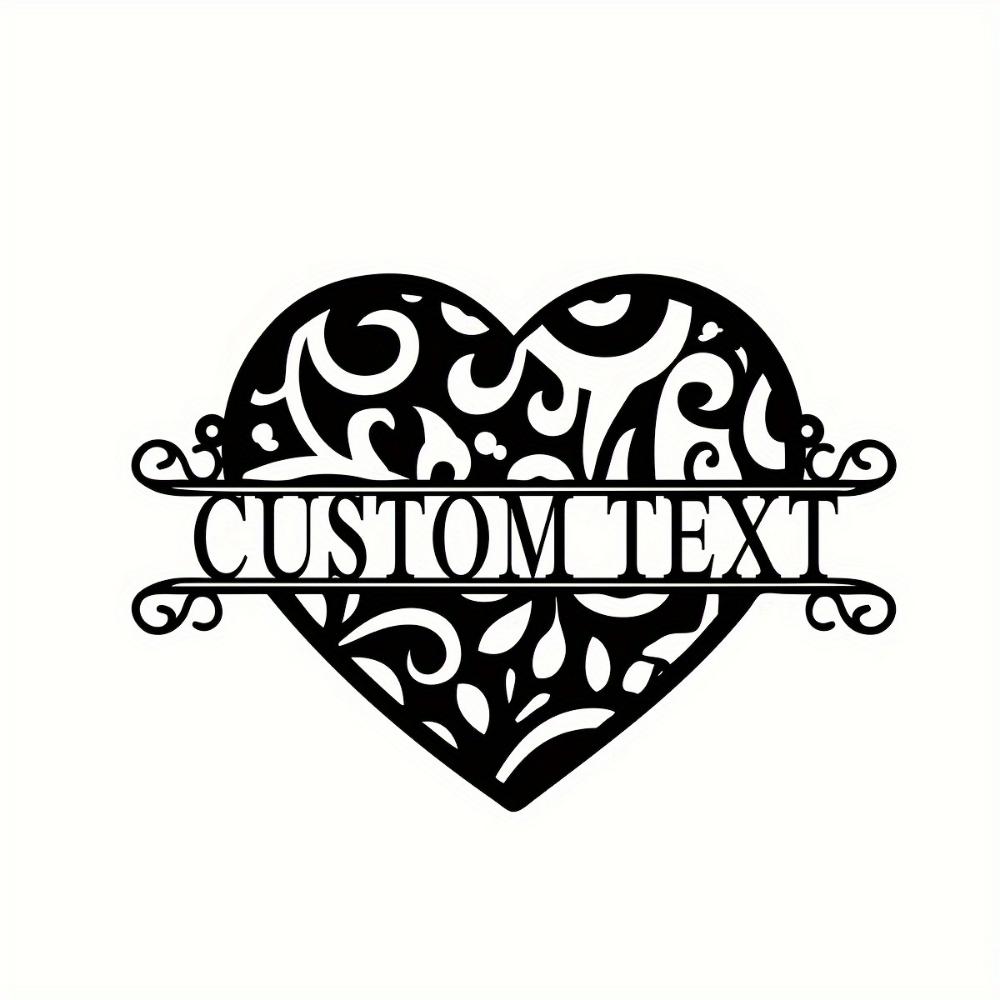 Vintage Metal Wall Art Heart Shape Personalized Family Name Sign Wedding Housewarming Gift