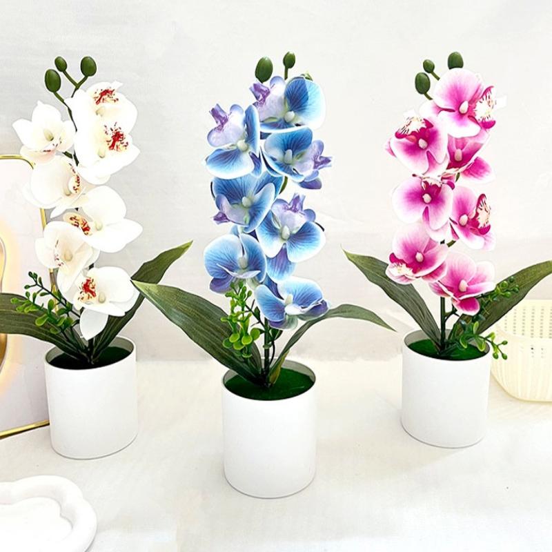 5 Plantas Simuladas de Phalaenopsis en Maceta para Decoración de Hogar y Oficina Plantas Pequeñas en Maceta Falso Bonsái Plantas Verdes