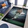 Green White Jersey Football Player Poster Print Area Rug, Sports Fan Non‑Slip Floor Mat for Living Room Bedroom Home Decor