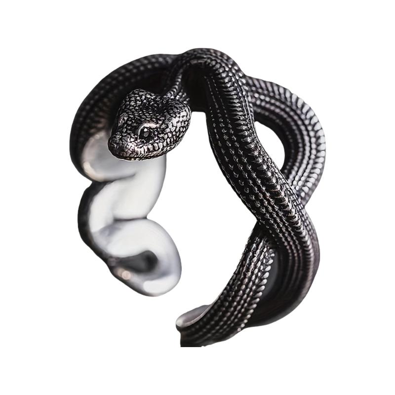 

Elegant Snake Metal Ring Finger Rings Party Wear Ring Stylish Opening Ring Suitable for Parties and Everyday Wear чёрный