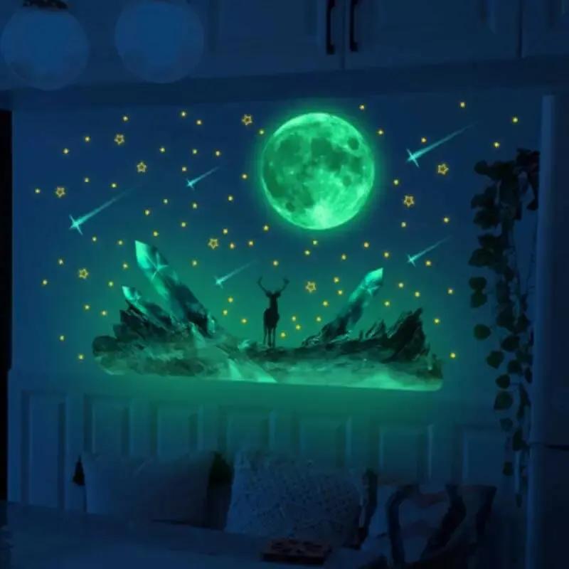 Светящиеся Звезды Настенные Наклейки Спальня Гостиная Светящиеся Наклейки Самоклеящиеся Декоративные Наклейки на Стены Мебель