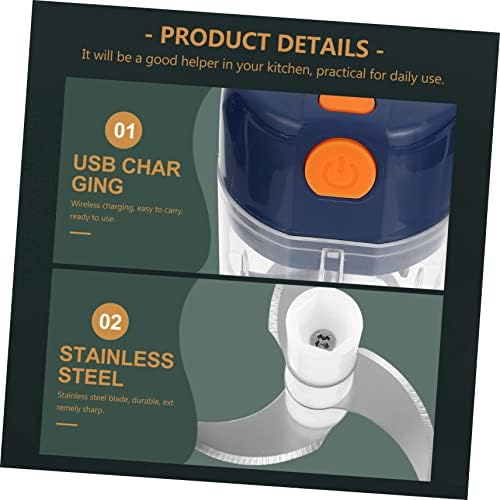 1satz Electric Garlic Chopper Mini Wireless Food Processor Portable Kitchen Grinder Easy Clean Baby Food Maker