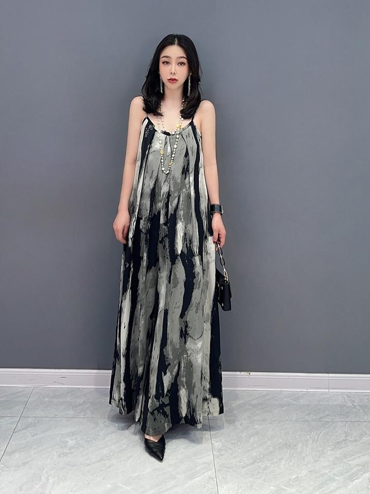 Xitao Trägerlose Jumpsuits Mode Göttin Fan Lässig Ärmellos Locker Jumpsuits WLD16530