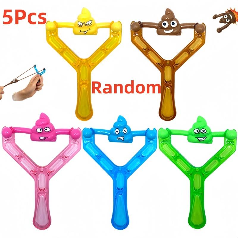 5 Pièces Jouets Amusants d'Éjection de Caca Enfants Catapulte Créative Fausse Caca Lance-Pierre Jouet Adulte Enfants Soulagement du Stress Jouet Collant Caca Jeu