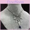 Gothic Moon Pendant Necklace With Amethyst Crystals For Women Jewelry Collection