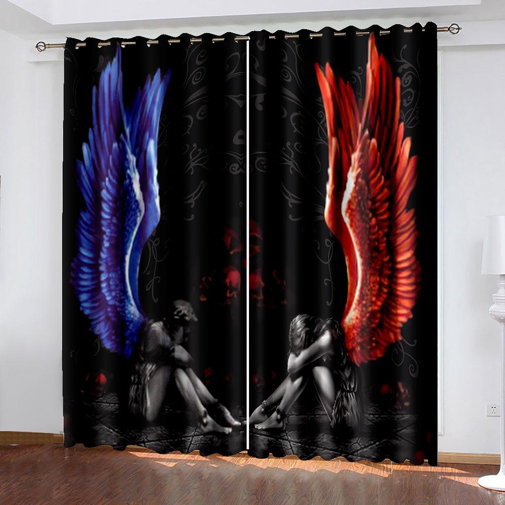 Hacker Soldier Red Dark Cool Child Window Curtains in Kids Bedroom Living Room Hall Treatments Kitchen Decoration Drapes Blinds