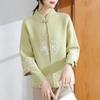 Mom Spring Short Coat Knitted Sweater Medium and Old Fashion Sweater Two-piece Set Middle-aged Top