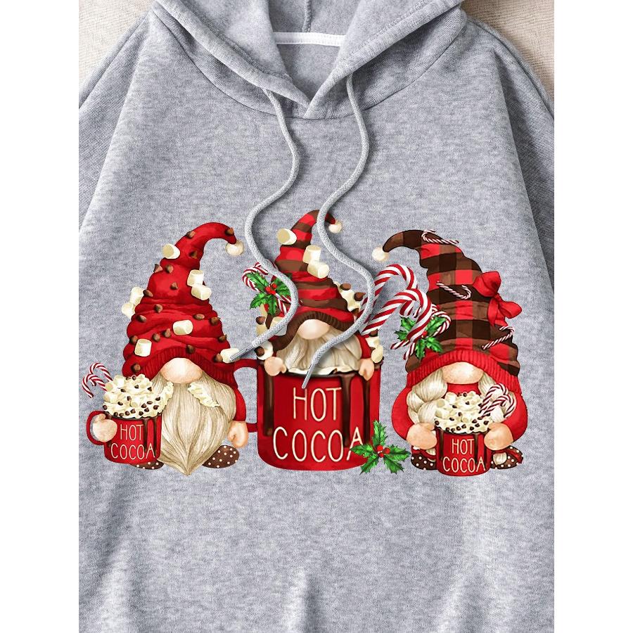 Stylish Hoodie With Cute Dwarf Printing