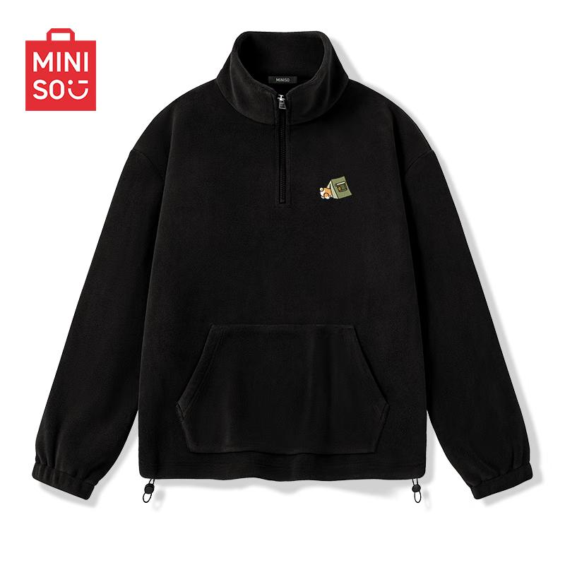 MINISO Men's Fleece Half-Zip Pullover Sweatshirt