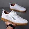 Fashion Young Students Lace Up Non Slip Leather Shoes for Men White Slip-on Pu Common Comfortable In Promotion Social Man Casual Shoe
