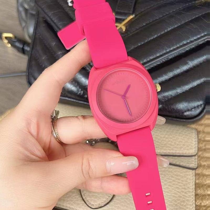 Watch Waterproof Silicone Student Ladies Dopamine Color Large Dial Women'S Watch