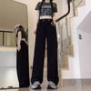 New Gray Casual Sports Pants for Women In Autumn and Summer Draped Straight Long Pants Small-sized Design Trousers