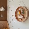 Wall Hanging Background Wall Decoration Toy Sorting Circular  Hanging Wooden Shelf Wall Multi-layer Storage Rack
